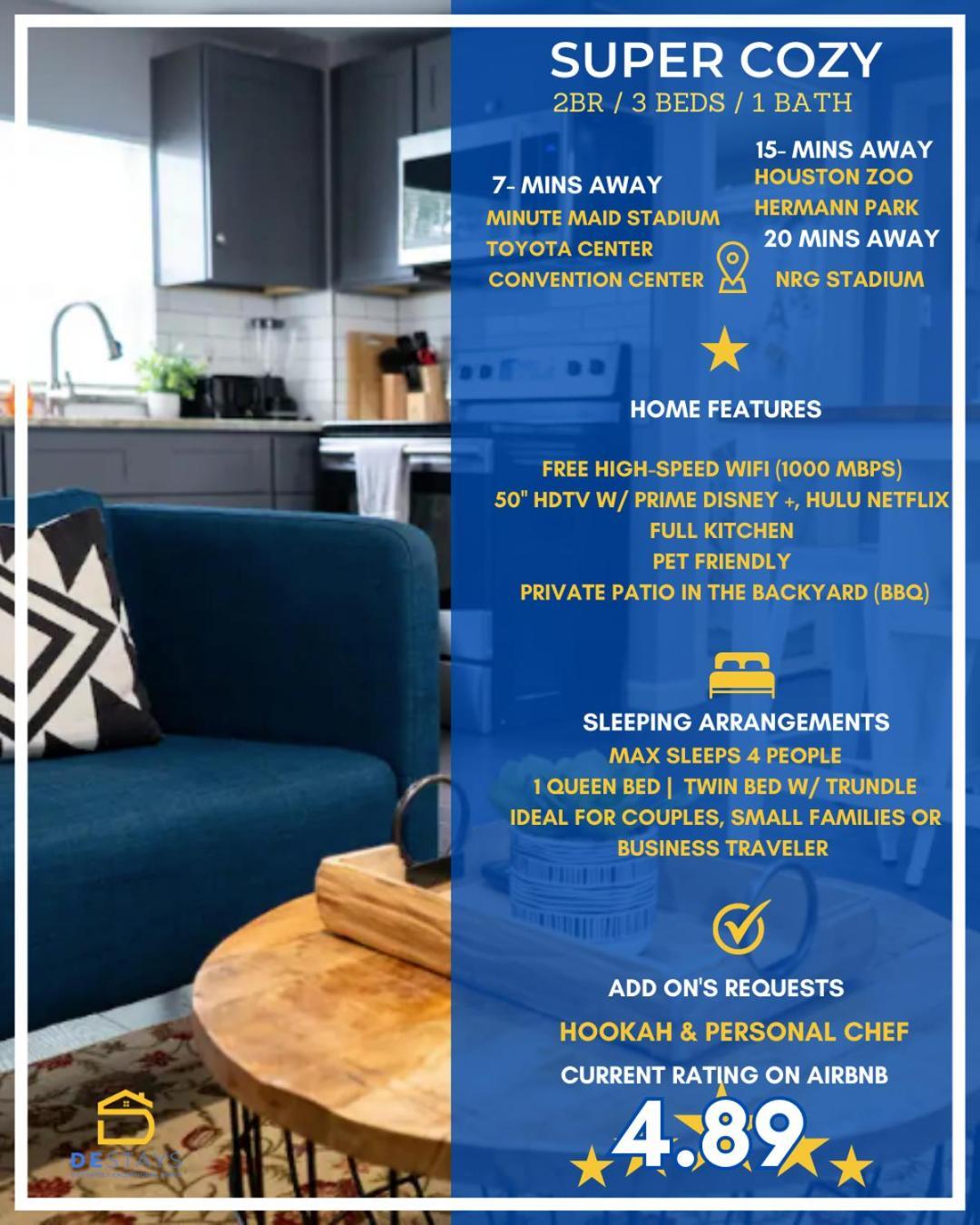 Super Cozy 2 Bedroom With Fast Wifi And Queen Bed Close To Downtown Houston!! Eksteriør bilde